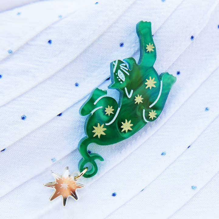 BROCHE GATO GINGER, joyas elegantes, pintadas en Italia para venta al por mayor de BiCA-Good Morning Design