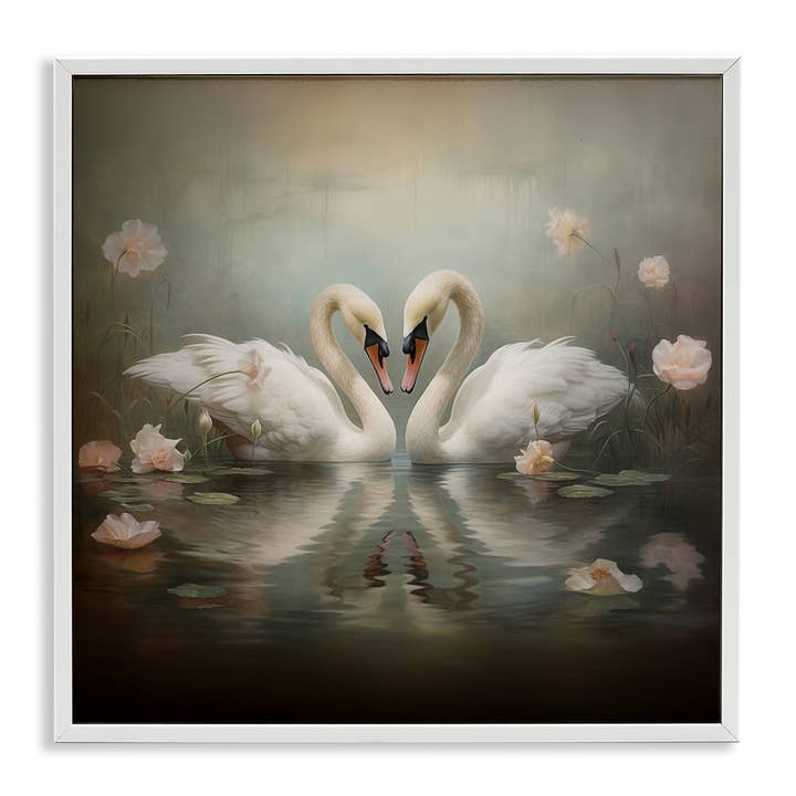 Stupell Industries - Wholesale Wall Sign - Romantic Swans in Floral Pond - Framed Wall Art21
