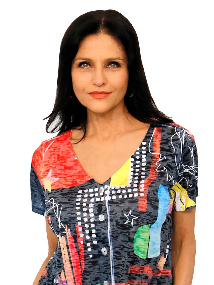 294P821 Korte mouw met strikdetail aan de voorkant voor wholesale door Impulse California