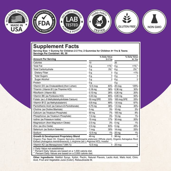 NuBest Nutrition - Wholesale Oral Supplement/Vitamin - NuBest Tall Gummies, Height Growth Gummies, No Added Sugar