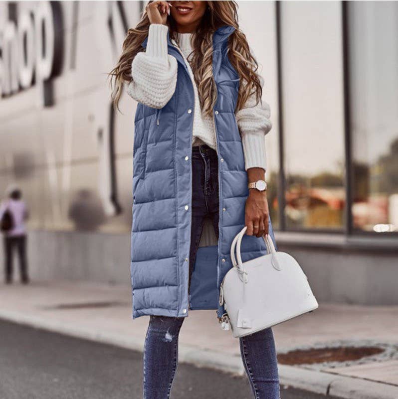 Miss Sparkling - Wholesale Outerwear Vest - Women's - Long Puffer Vest2