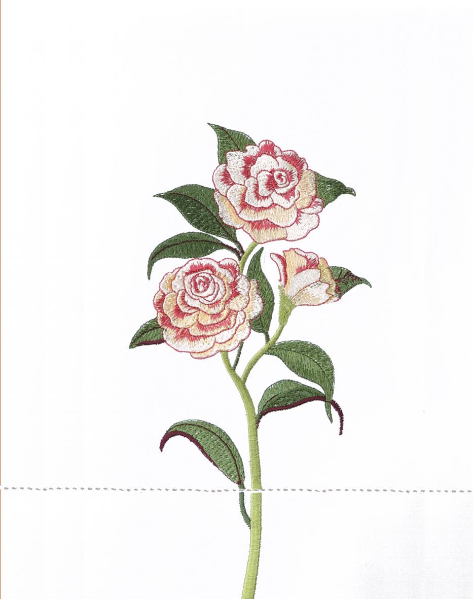 Peking Handicraft - Wholesale Tea Towel - Winter Garden Embroidered Guest Towel - Susan Winget4