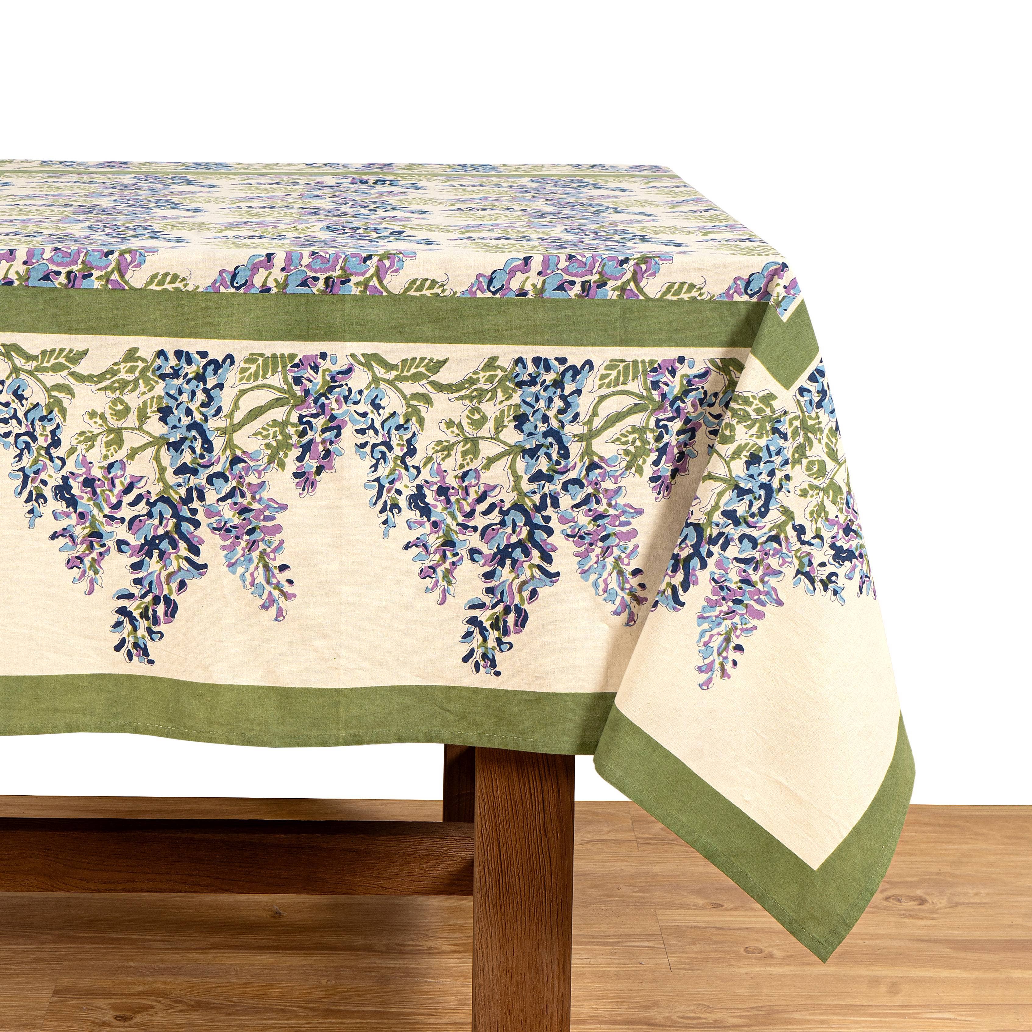 Couleur Nature - Wholesale Tablecloth - Wisteria Blue & Green | Tablecloth9