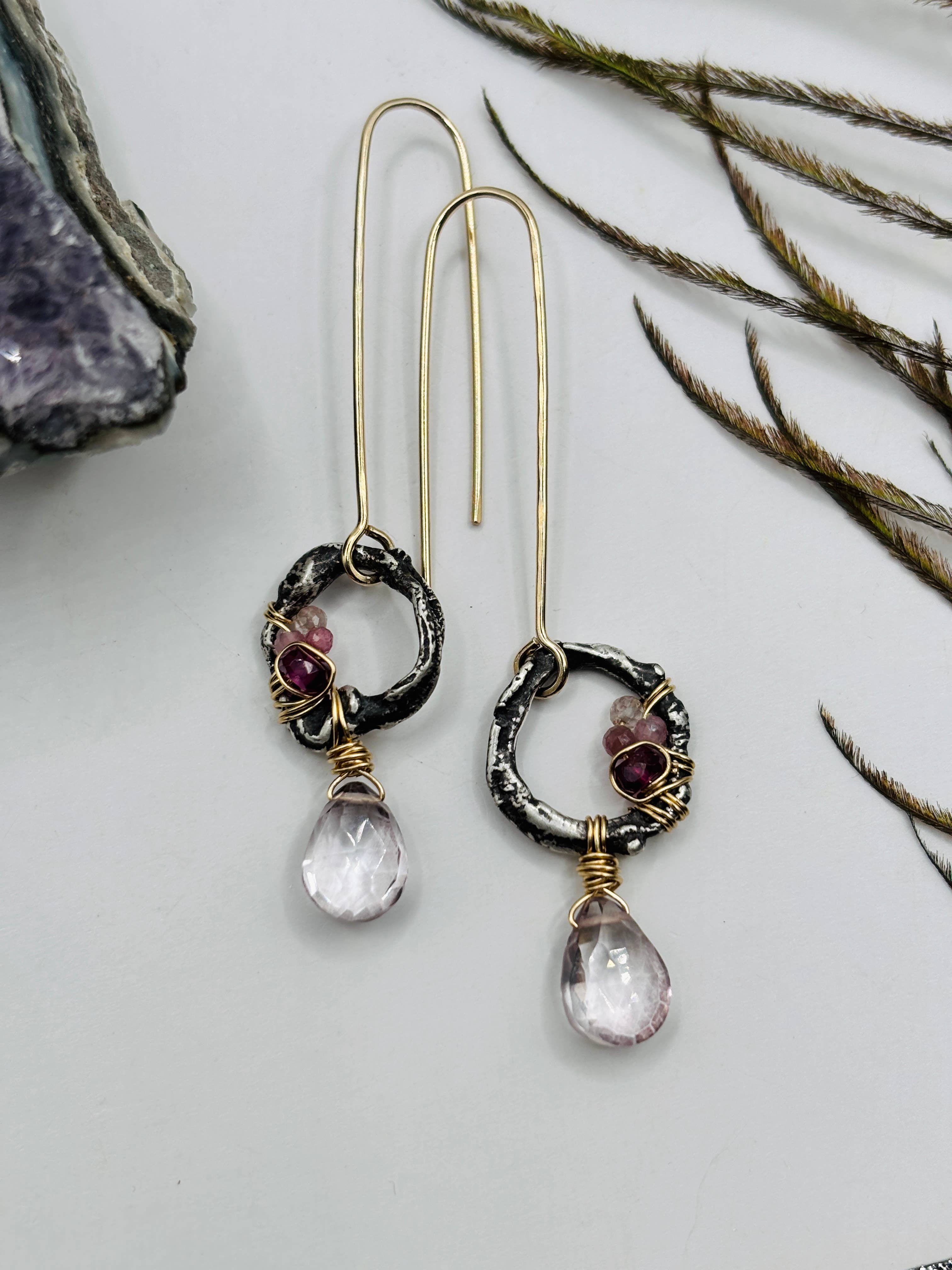 Rachel Renee Jewelry - Wholesale Dangle Earrings - TERRA Freeform Molten Geode Earrings2