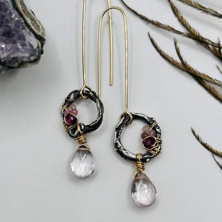 Rachel Renee Jewelry - Wholesale Dangle Earrings - TERRA Freeform Molten Geode Earrings2