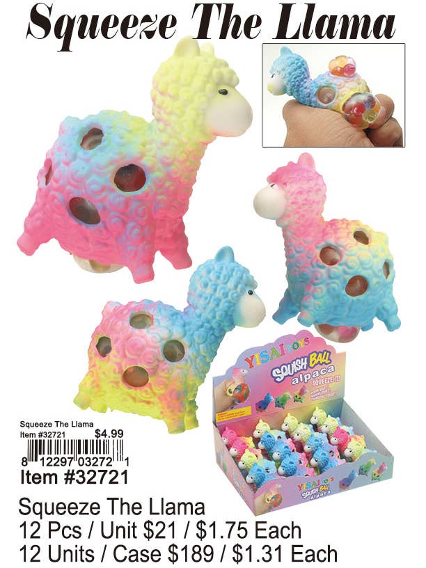 Squeeze the Llama Toy for wholesale by Puka Creations