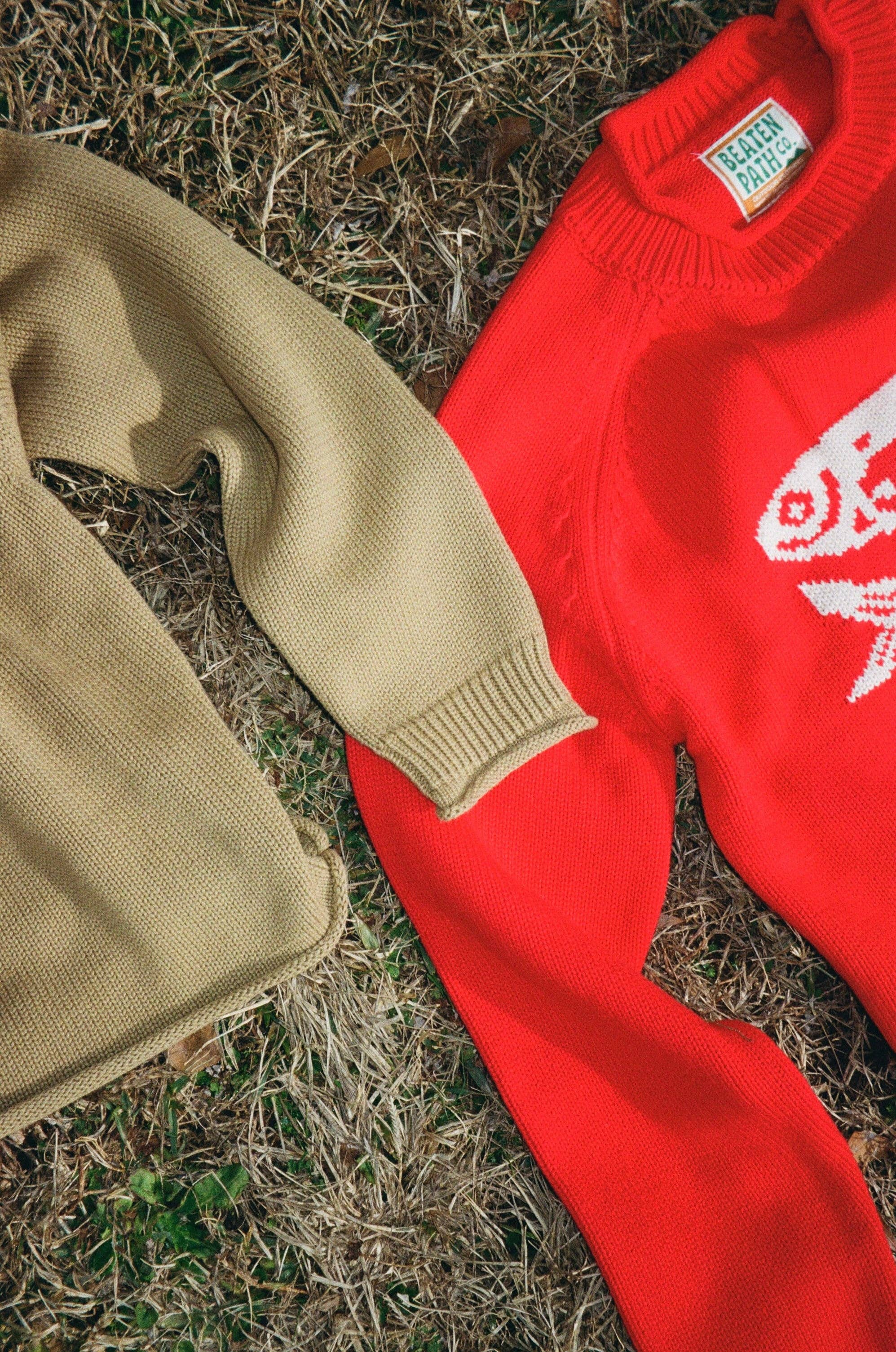 Beaten Path Co - Wholesale Knit Sweater - Unisex - GREEN COTTON FISH SWEATER7