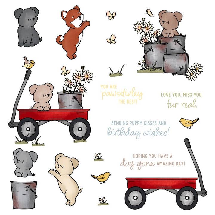 Dog Gone Amazing - 6x8 Photopolymer Stamp Set for wholesale by Honey Bee Stamps