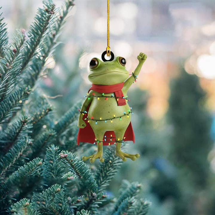 Embrova - Wholesale Ornament - Portland Frog Acrylic Ornament, Political Freedom Frog Decor1