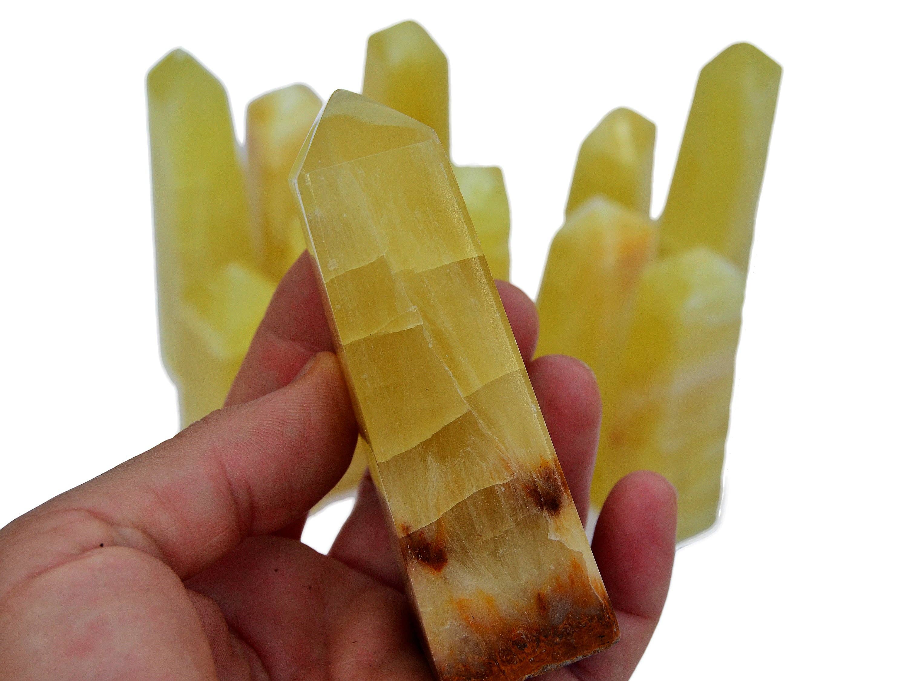 Kaia & Crystals – Großhandel Spiritueller Stein/Kristall – Zitronenkalzit Tower (150 g — 700 g)0