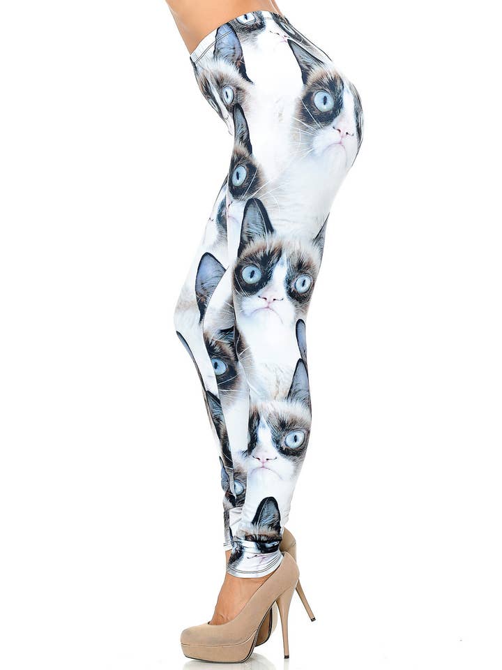 USA Fashion - Wholesale Fashion Leggings - Women's - Creamy Soft Grumpy Cat Leggings by USA Fashionâ„¢
