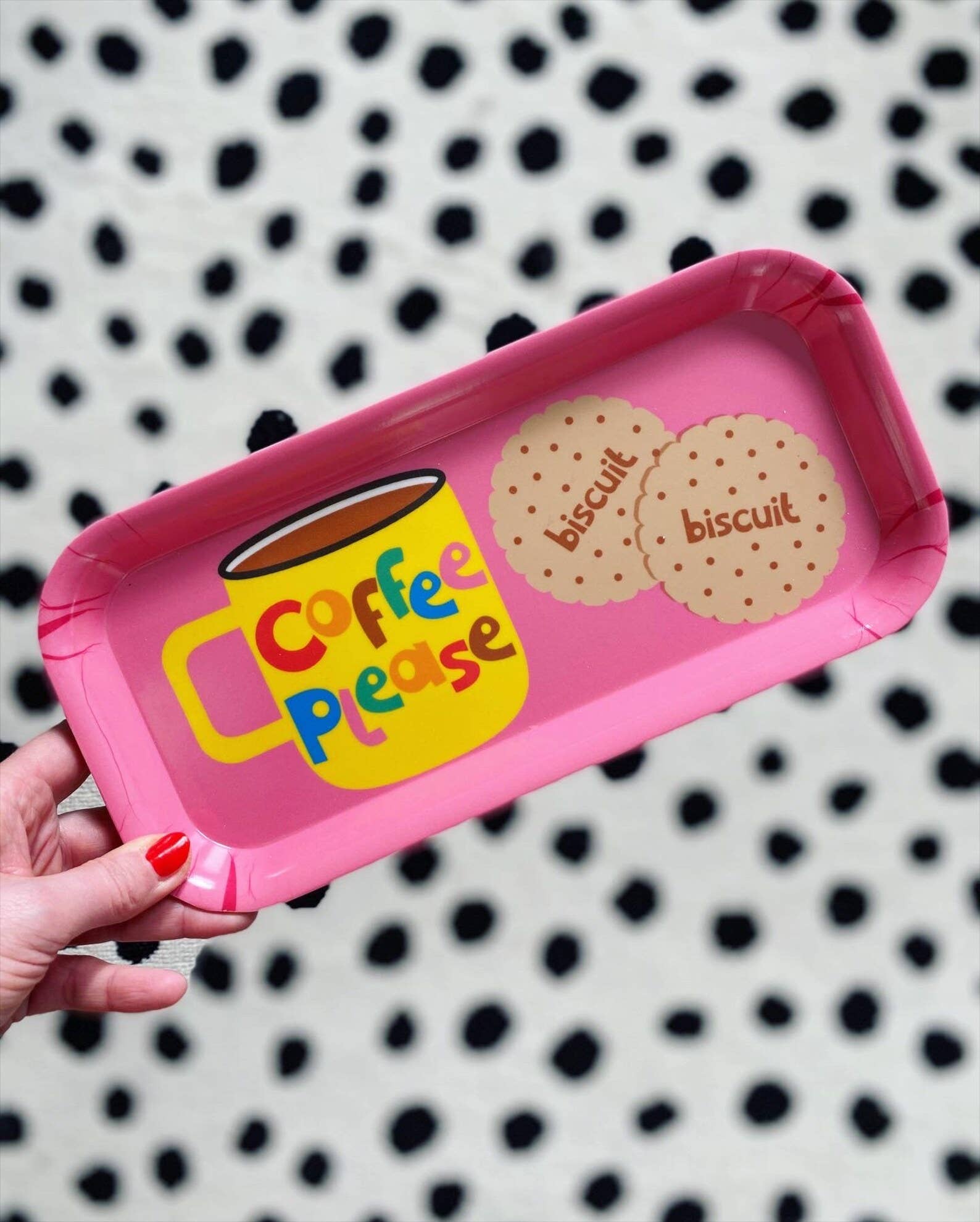 Poppekins - Wholesale Serving Tray - Coffee and Biscuits Melamine Tray0