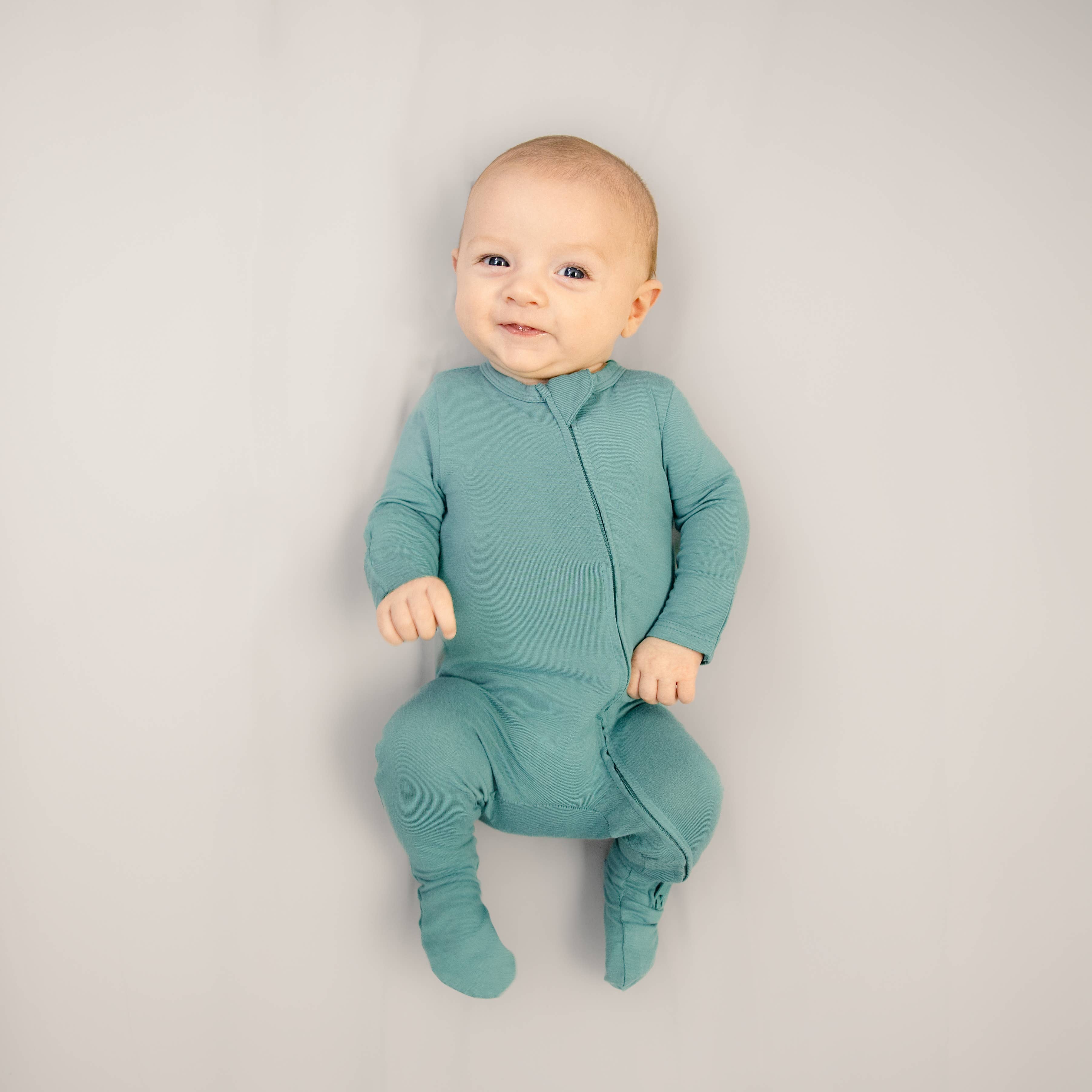 Larkspur Baby - Wholesale Jumpsuit - Baby - Zip Footie in Jade0