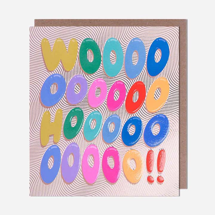 Wooohooo!! Congratulations Card for wholesale by Pigment Productions Ltd