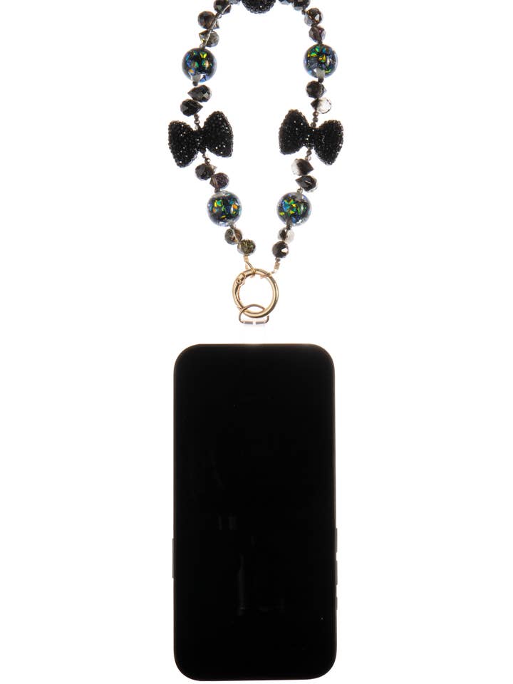 Crystal Bow Alloy Phone Wristlet Lanyard K1335 for wholesale by Ole
