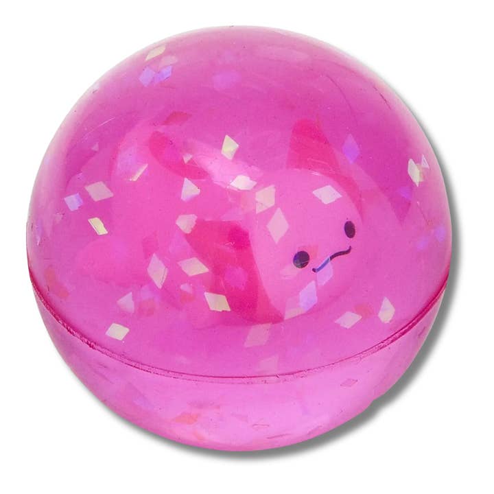 JSBlueRidge Toys – Engroshandel Sensorisk bold - Baby – Glitter Axolotl Hi-Bounce Fidget Legetøj til Børn - Assorterede