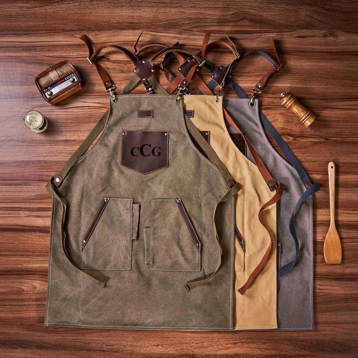 RockCow Leather Studio - Wholesale Apron - Custom Canvas Apron for Men and Women, Apron for Cooking, Woodworking, Barbeque, Gifts for Men, Gift for Him1