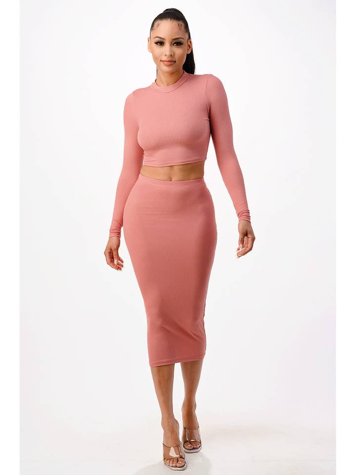 TWO PIECE TOP AND SKIRT SET for wholesale by SJL Apparel