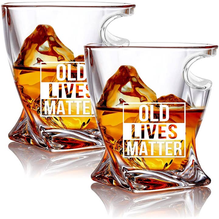 Bezrat Old Lives Matter Whiskey Glass - 2Pk for wholesale by Bezrat
