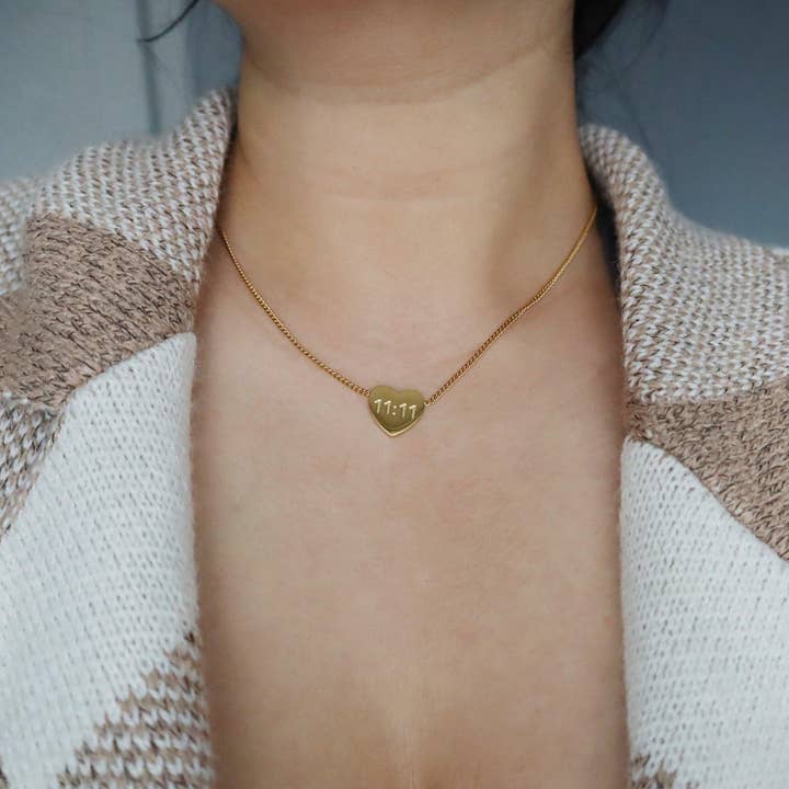JESSA Jewelry - Wholesale Pendant/Charm Necklace - 11:11 Heart Necklace | Pendant Necklace1