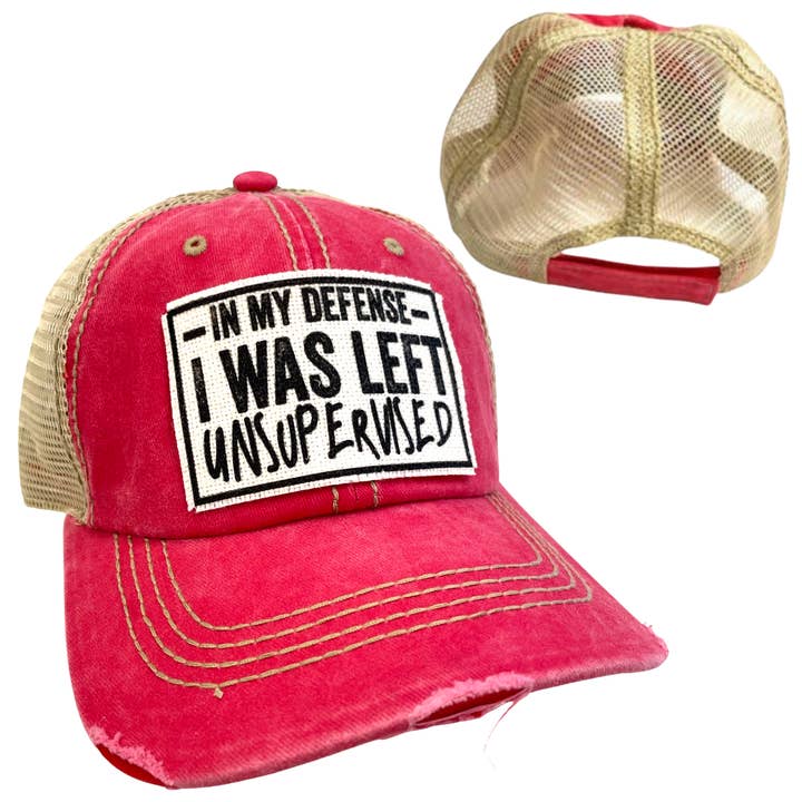 dkhandmade - Wholesale Trucker Hat - Unisex - I WAS LEFT UNSUPERVISED | UNISEX HAT | DISTRESSED5
