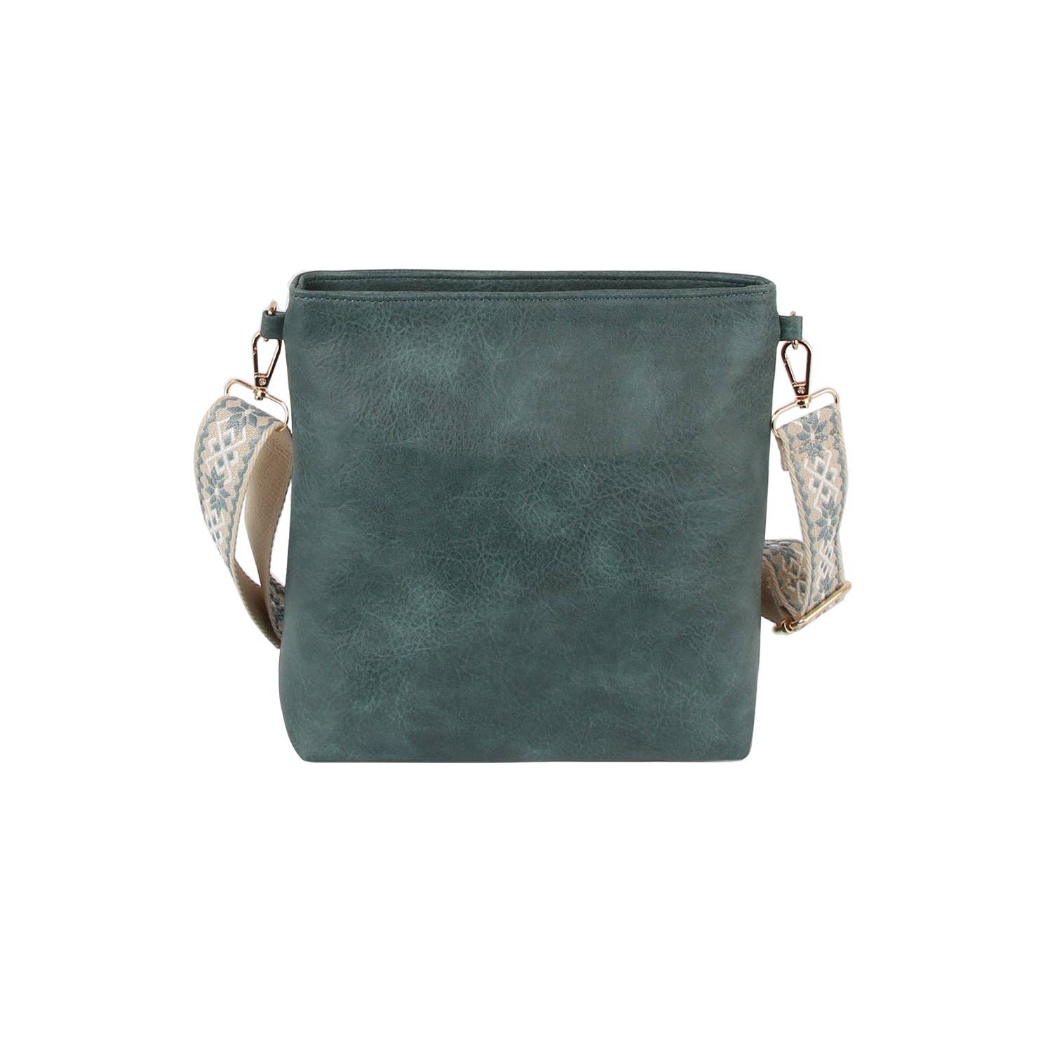 Handbag Factory Corp - Wholesale Crossbody Bag - Women's - Square shape front pocket guitar strap crossbody2