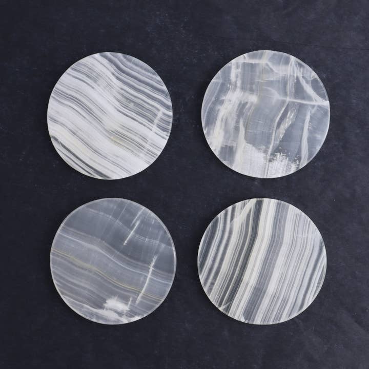 Mi Esperanza Minerals - Wholesale Coasters - One White Onyx Coaster3