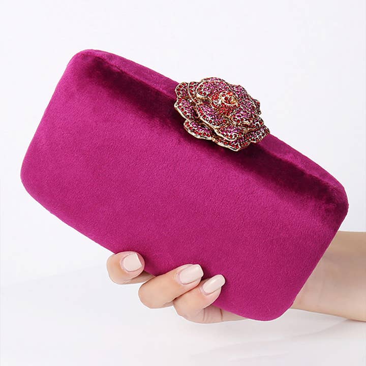 FASHION FLOWER DIAMOND SHOULDER BAG CLUTCH BAG_CWAB0601 for wholesale by ACCITY