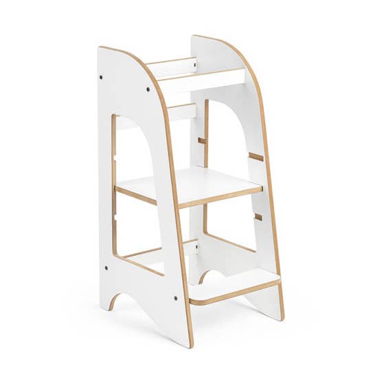 Torre Montessori multiusos en MDF, torre Montessori de Aprendizaje Multiusos, Torre de Aprendizaje en Madera MDF con 3 Alturas Regulables Sin Esquinas con Bordes Redondeados para venta al por mayor de Idea Gioconda