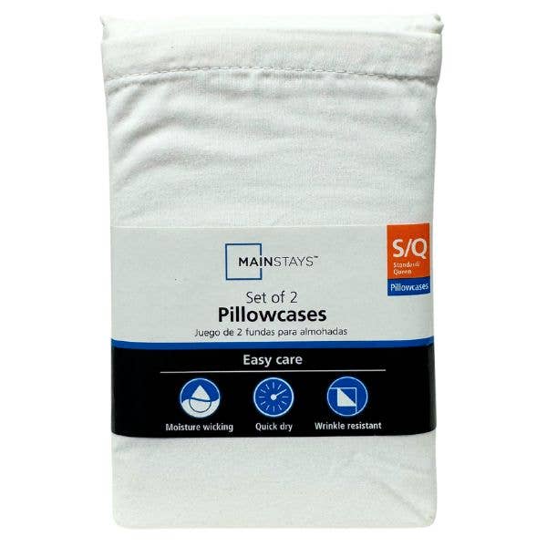 St. Louis Wholesale LLC - Wholesale Bedding Pillowcase/Sham - Mainstay - 2Pack Set Of White Queen Size Pillow Cases