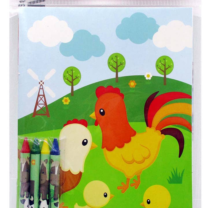Tiny Mills - Vendita all'ingrosso Libro da colorare - Bambini e neonati - Animali della fattoria libri da colorare con pastelli bomboniere
