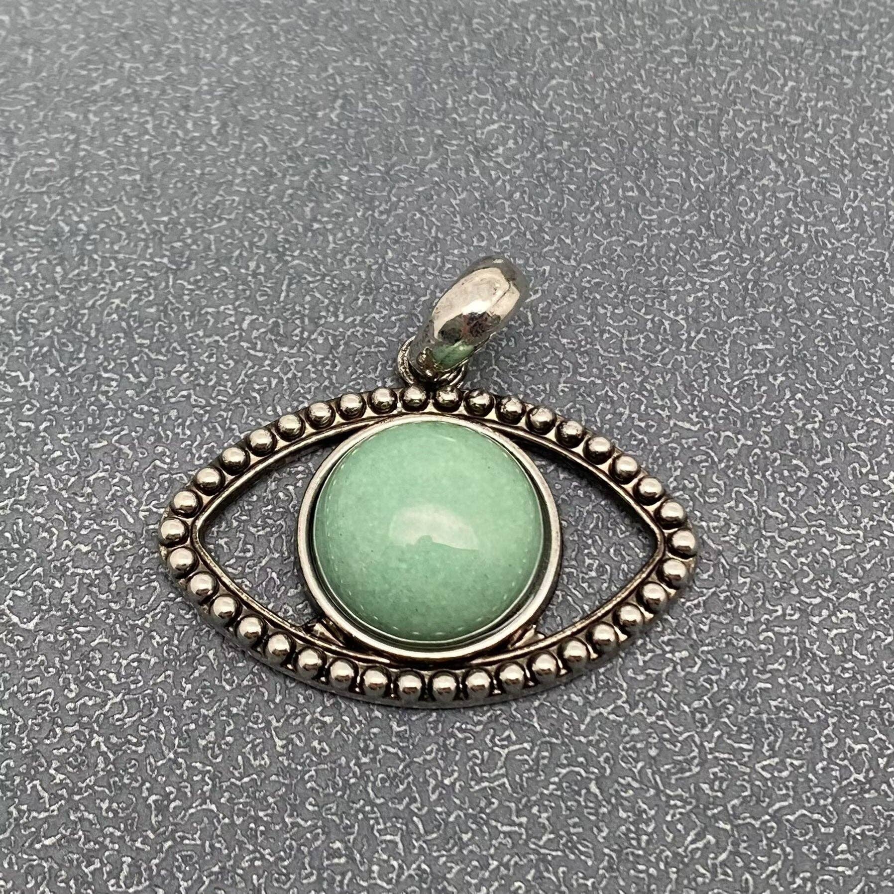 Mio Queena - Wholesale Individual Charm/Pendant - Vintage Natural Stone Evil Eye Charms (Single Pendant) - CS19