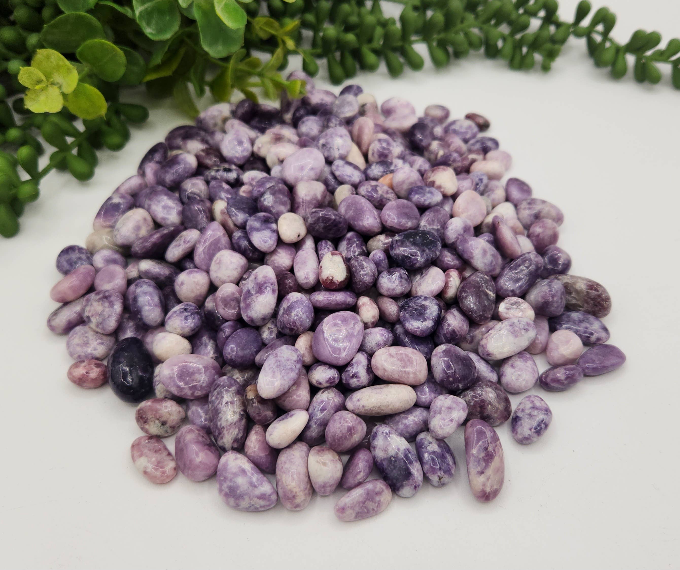 Meraki Gemstones - Wholesale Spirituele steen/kristal - Lepidoliet getrommelde edelstenen 10-20mm (0,5kg/1,1 lbs.)1