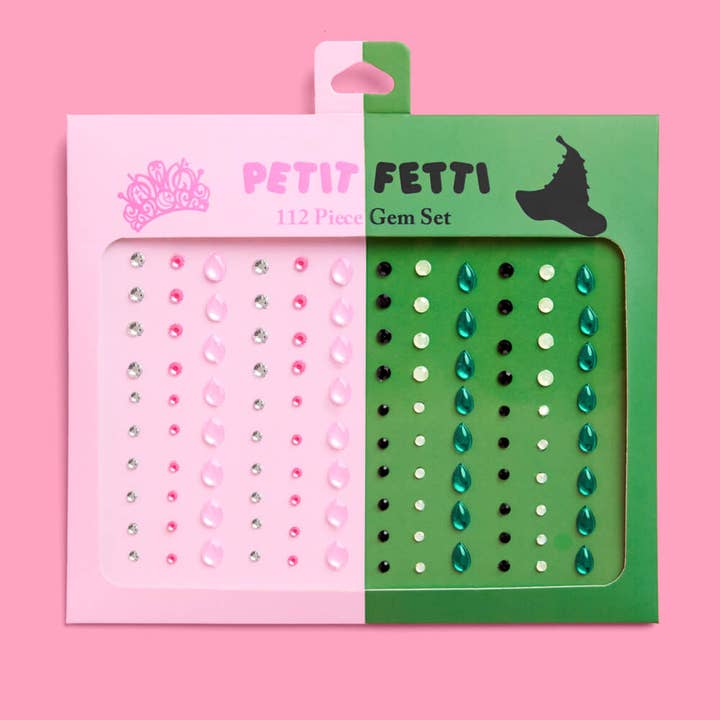 xo, Fetti - Wholesale Temporary Tattoo - Pink and Green Witch Face Gems | Halloween makeup, sparkle
