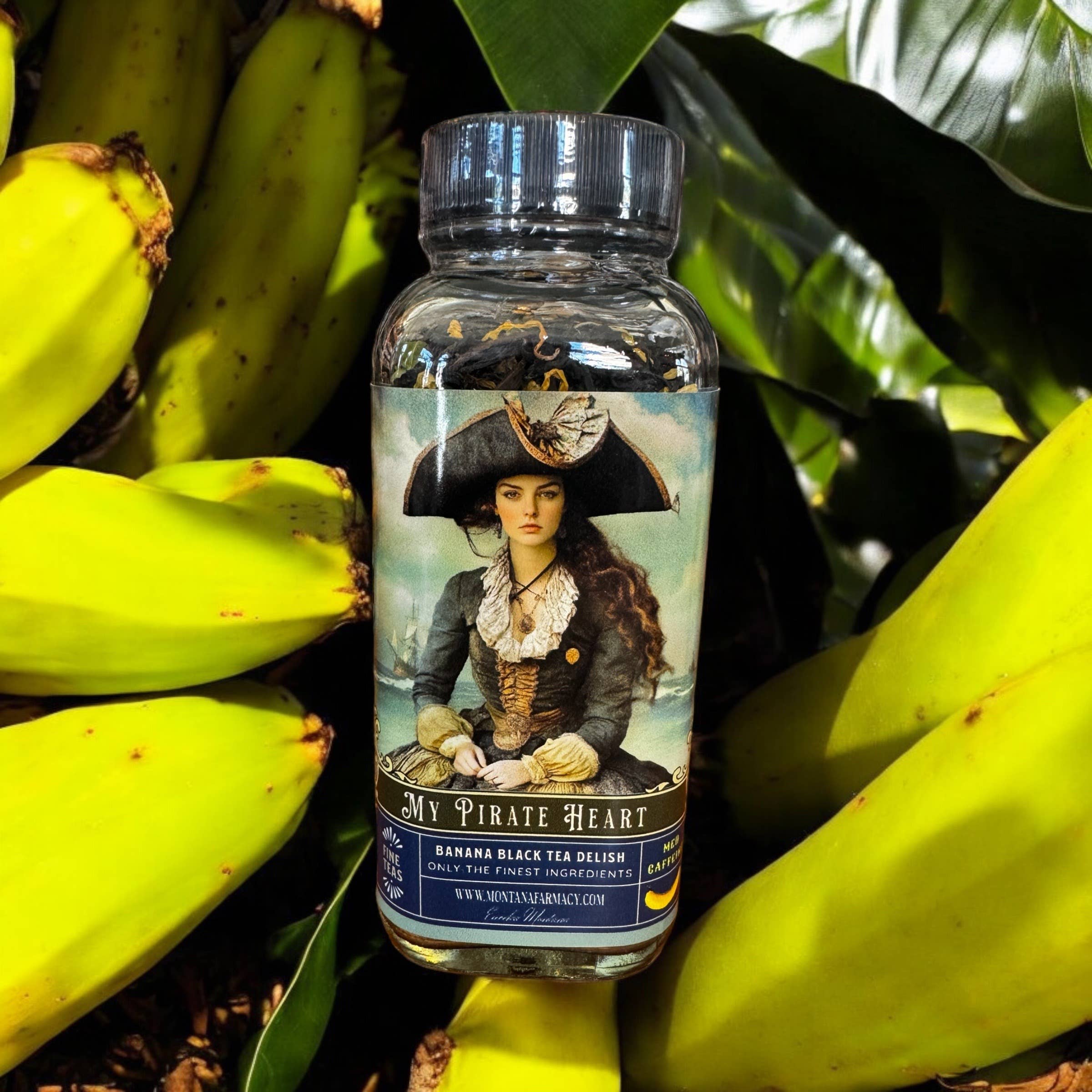 Montana Farmacy - Wholesale Loose Tea - MY Pirate Heart Banana Tea Beautiful Vintage Pirate Lady Jar1