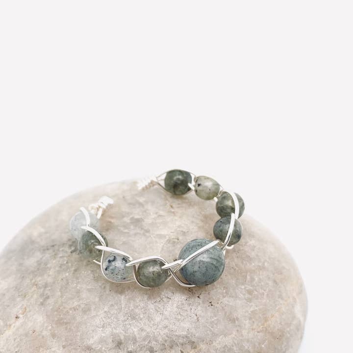 Mio Queena - Wholesale Cocktail/Statement Ring - Copper Wire Hand-woven Natural Stone Adjustable Ring23