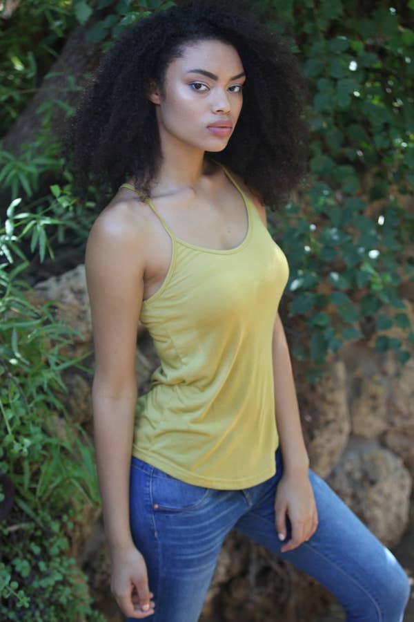 ANGIE - Vente Caraco – femme - DÉBARDEUR CAMISOLE À OURLET ARRONDI X2543-ASIS À DOS NAGEUR10