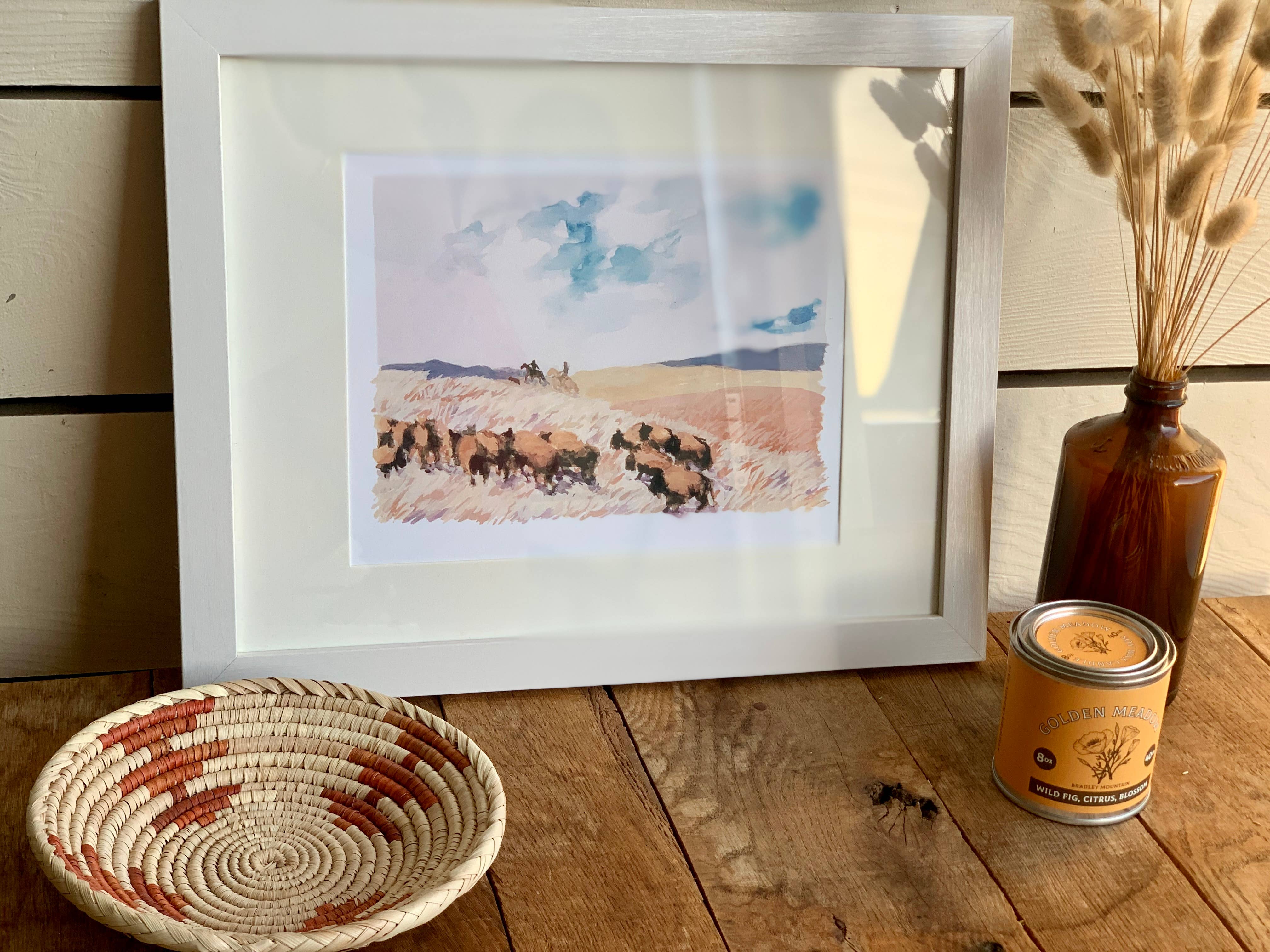 Little Salt Wagon - Wholesale Art Print - Bison Herd Landscape Art Print Wall Decor3