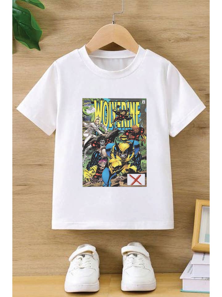 KNOCK ON THE STYLE - Wholesale Screen Printed T-Shirt - Kids - L1106 - WOLVERINE graphic tee