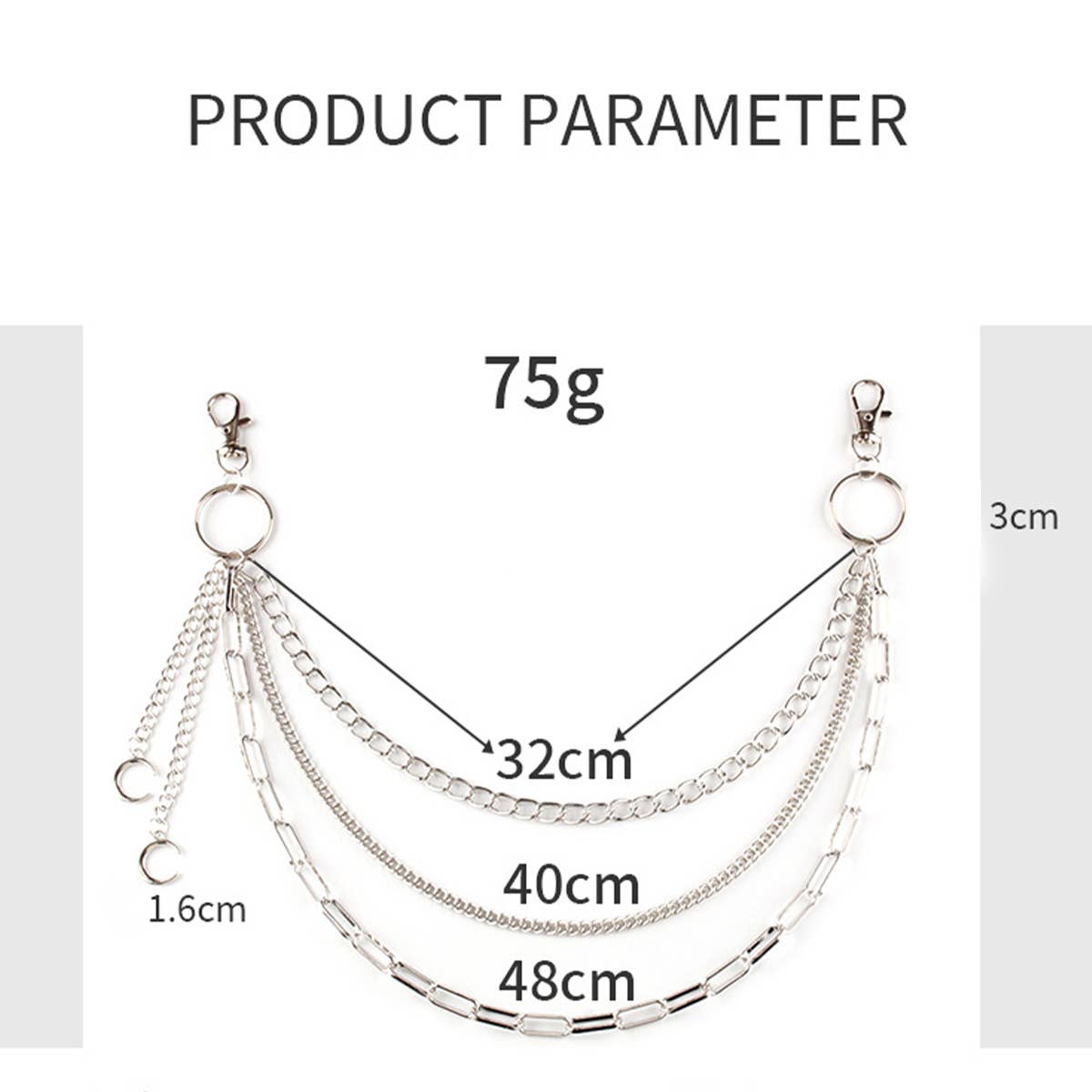 TYPE  HIP HOP ROCK STYLE MOON PENDANT PANTS CHAIN_CWMM0649 for wholesale on Faire5