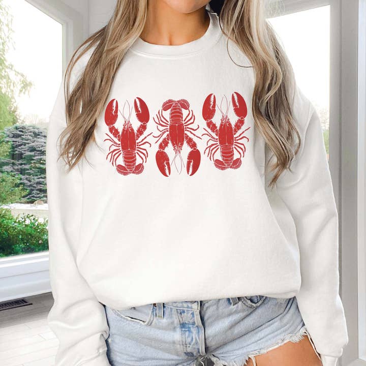 3 Lobsters Wholesale Graphic Sweatshirt - Fast Shipping for wholesale by Limeberry Designs