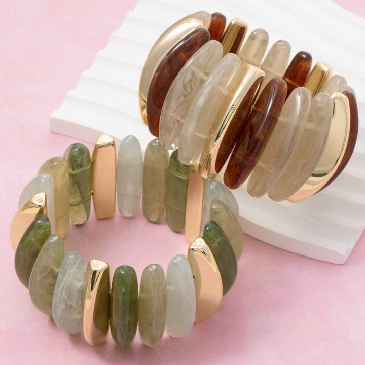 Metallic And Marble Resin Bangle Bracelet for wholesale by The Looks by Fame Accessories