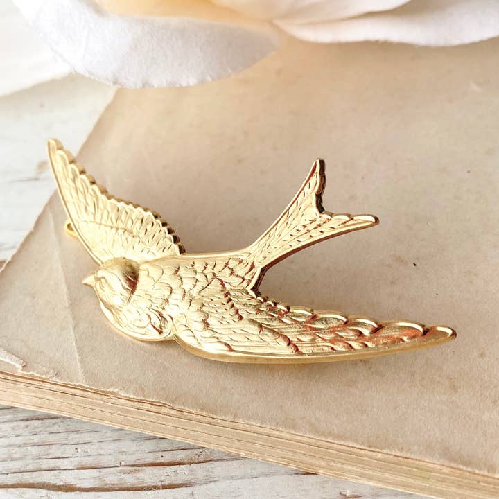 Red Truck Designs - Wholesale Hair Clip - Women's - Gold Bird Barrette Hair Clip Bird Hair Pin Garden Wedding0