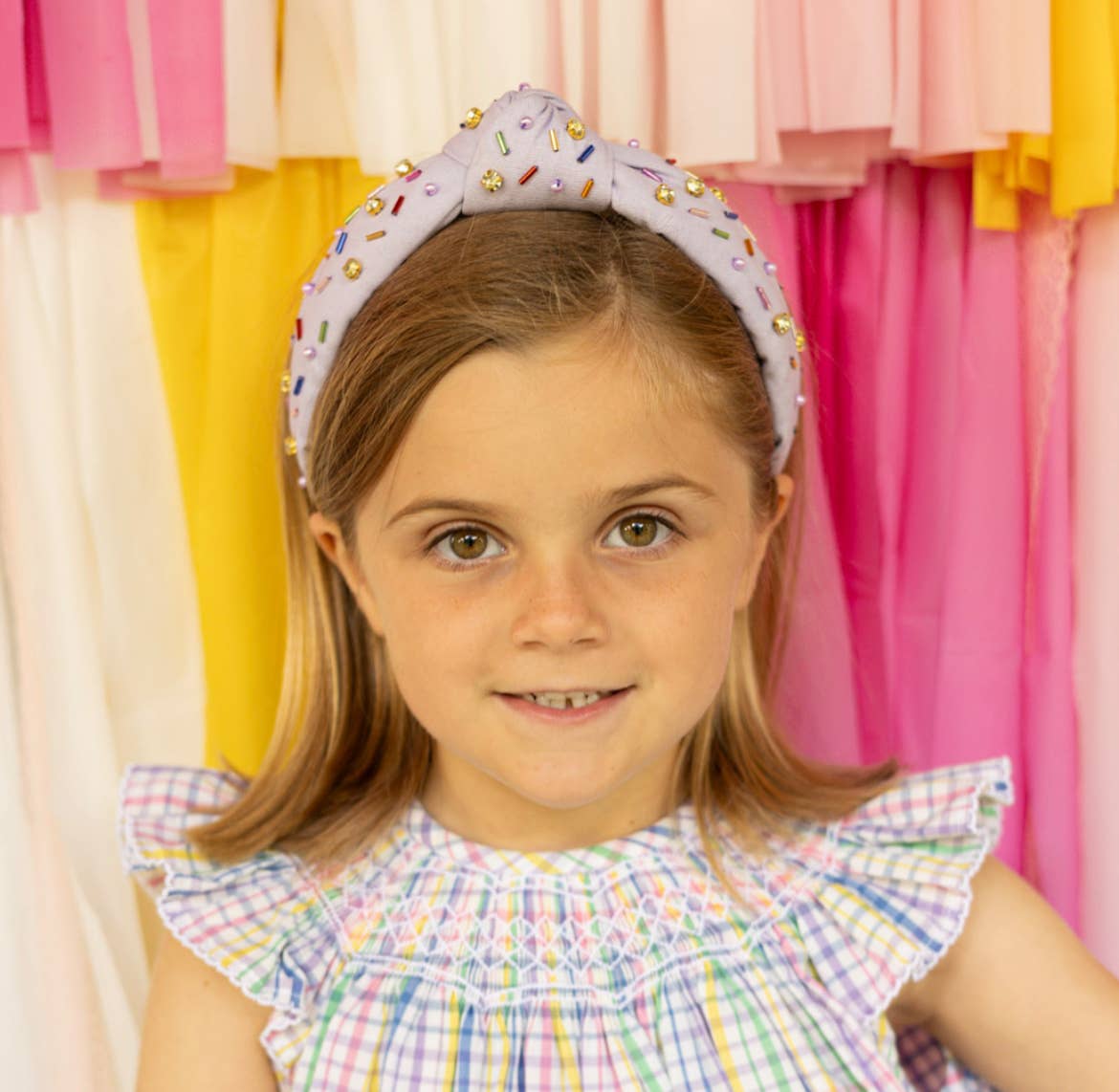 The Heady Chic - Wholesale Fashion Headband - Kids - Kid and Tween Lavender Sprinkle Knotted Headband3