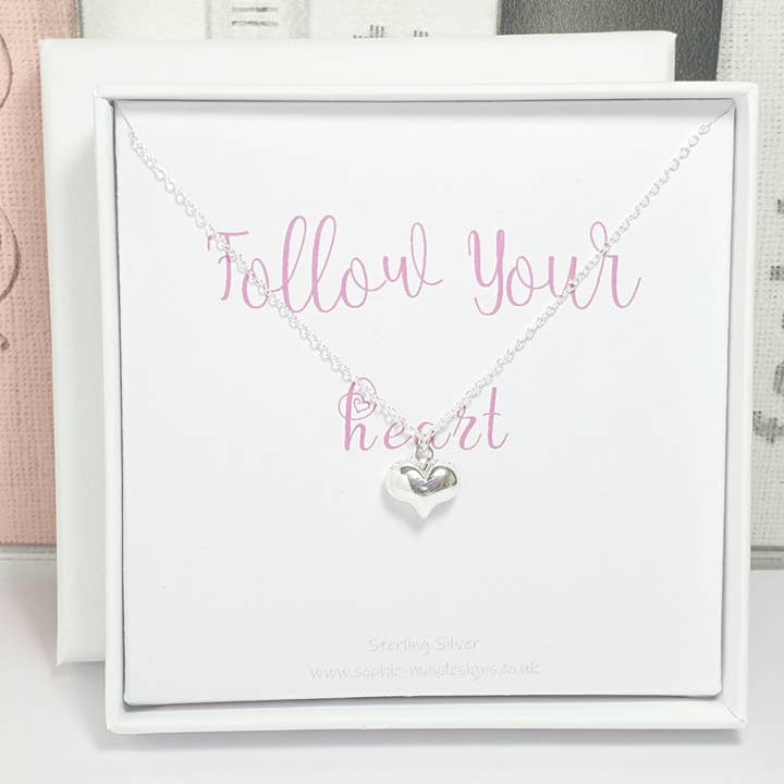 Silver heart pendant for wholesale by Sophie-May Designs