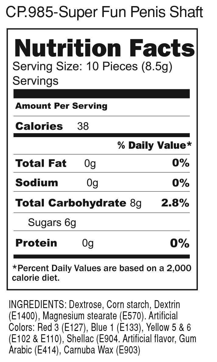 Little Genie Productions - Vente Bonbons durs - Super Fun Bonbon Pénis Arbre - Présentoir de 124