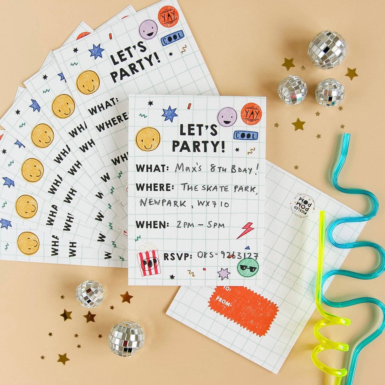 Pickled Pom Pom - Vente Invitation - Souriez, l'équipe ! Invitations à la fête2