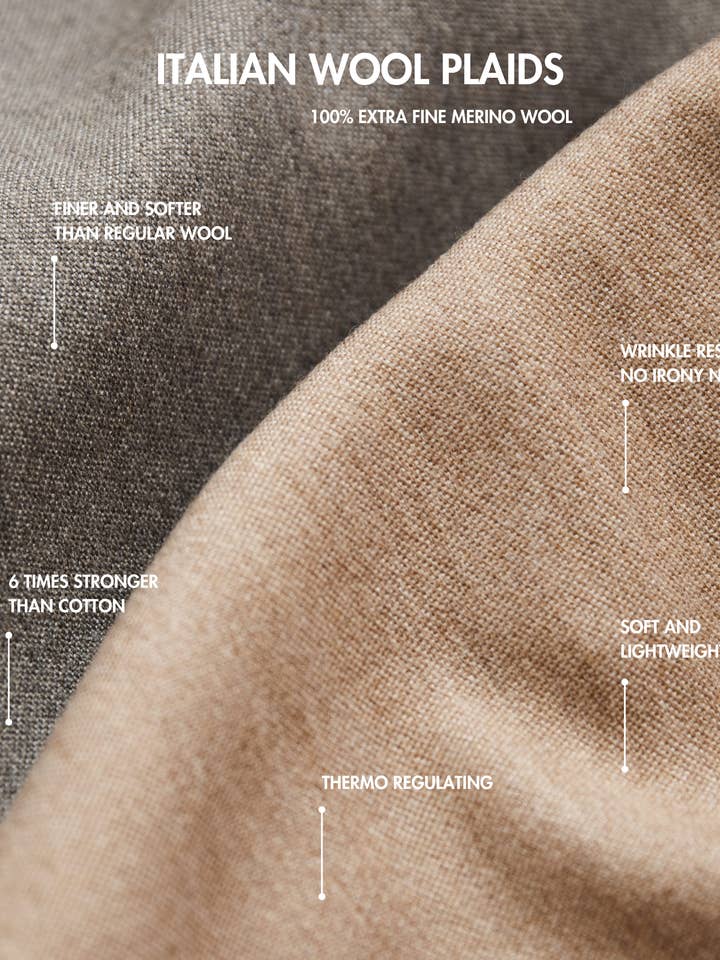 Luksuriøst italiensk uldtæppe SAND. Dobbeltsidet. Grå og beige for engroshandel hos SOWL