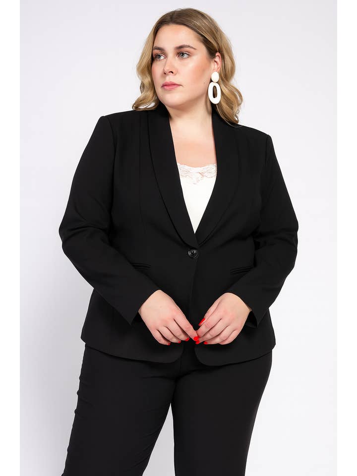 Afinity - Wholesale Blazer - Women's - Plus size blazer A6191GT– Elegance and comfort combined