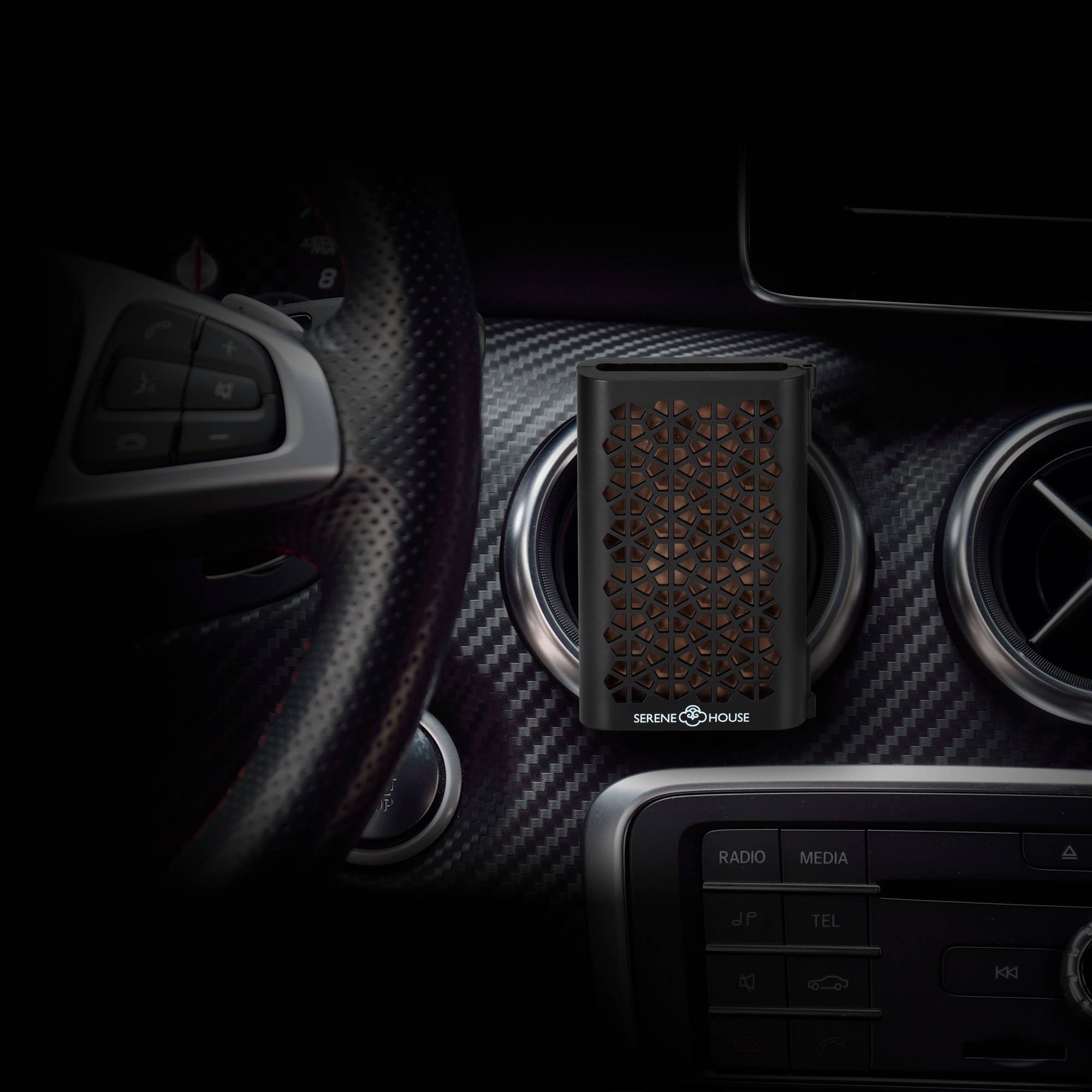 SERENE HOUSE - Wholesale Car Freshener - Unisex - Puccini Black Lava Rock Car Scent Vent Clip4